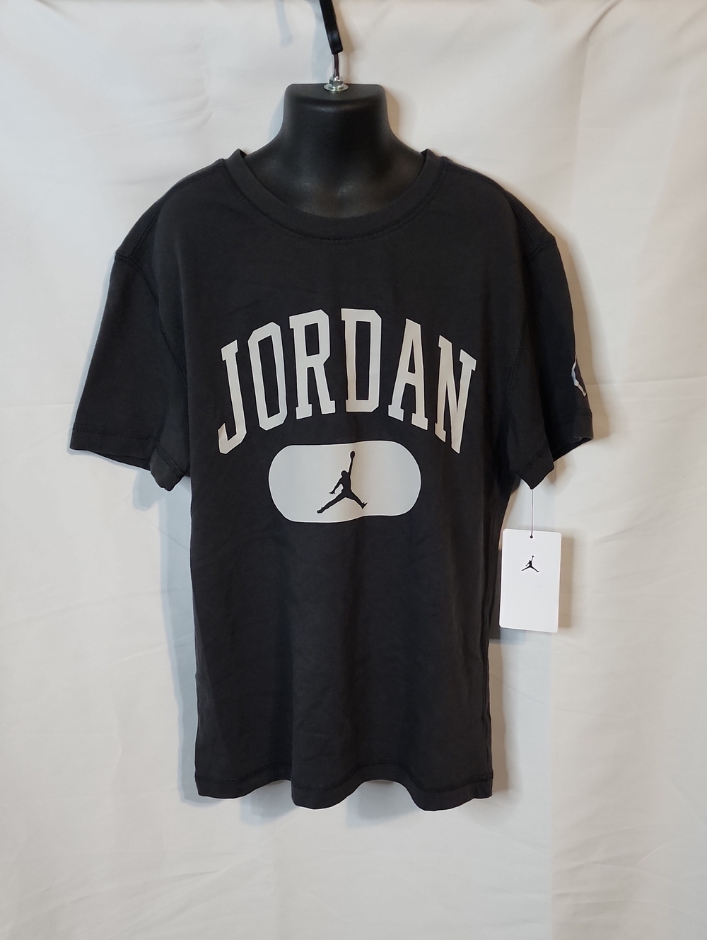 Jordan Tee In Off Noir With Gray Jumpman In Size Boys Small New With Tag